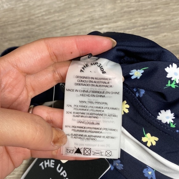 NWT ANTHROPOLOGIE THE UPSIDE FLORAL DAISY PAOLA SPORTS BRA NAVY BLUE WHITE SZ 4 - Picture 8 of 9
